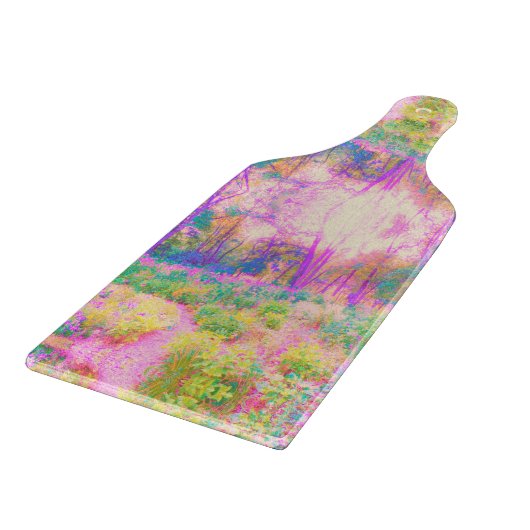 ライトアップされたピンクと珊瑚園風景 カッティングボード (角)