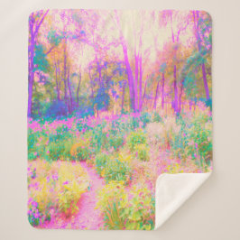 ライトアップされたピンクと珊瑚園風景 シェルパブランケット