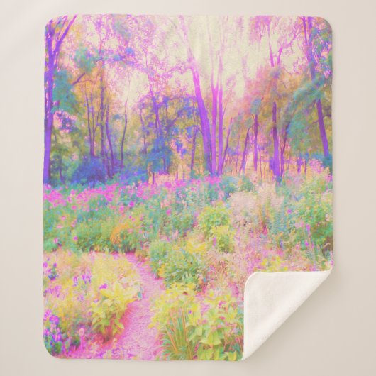 ライトアップされたピンクと珊瑚園風景 シェルパブランケット (正面)