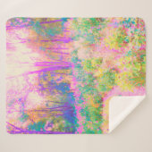 ライトアップされたピンクと珊瑚園風景 シェルパブランケット (正面(横))