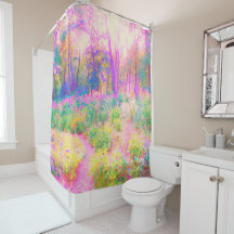 ライトアップされたピンクと珊瑚園風景