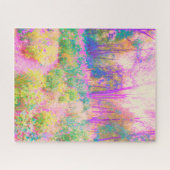 ライトアップされたピンクと珊瑚園風景 ジグソーパズル (横)