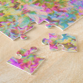 ライトアップされたピンクと珊瑚園風景 ジグソーパズル (側面)