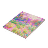 ライトアップされたピンクと珊瑚園風景 タイル (側面)