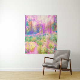 ライトアップされたピンクと珊瑚園風景 タペストリー