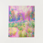 ライトアップされたピンクと珊瑚園風景 タペストリー (正面)