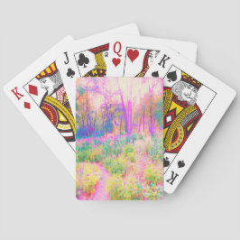 ライトアップされたピンクと珊瑚園風景 トランプ