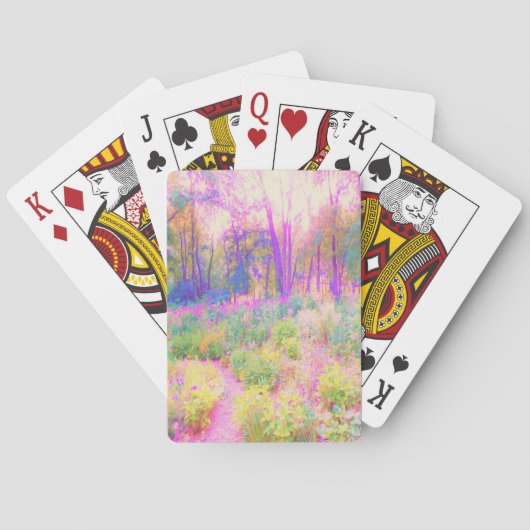 ライトアップされたピンクと珊瑚園風景 トランプ (裏面)