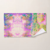 ライトアップされたピンクと珊瑚園風景 バスタオルセット (ハンドタオル)