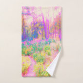 ライトアップされたピンクと珊瑚園風景 バスタオルセット (ハンドタオル)