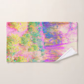 ライトアップされたピンクと珊瑚園風景 バスタオルセット (ハンドタオル)