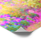 ライトアップされたピンクと珊瑚園風景 ポスター (角)