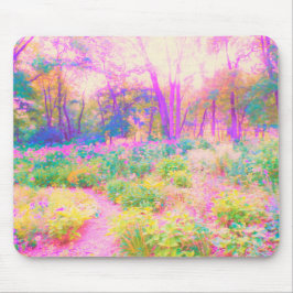 ライトアップされたピンクと珊瑚園風景 マウスパッド