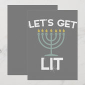 ライトアップしよう メノーラー ハヌカ 招待状 (正面/裏面)