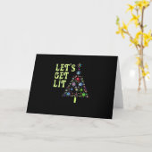 ライトアップで盛り上がろう クリスマスの面白いデザイン カード (黄色い花)