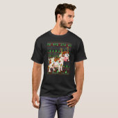 ライトアップカウ柄のユガイクリスマスセーター Tシャツ (正面フル)