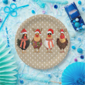 ライトアップ付きクリスマスチキン紙プレート ペーパープレート (パーティー)