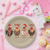 ライトアップ付きクリスマスチキン紙プレート ペーパープレート (パーティー)