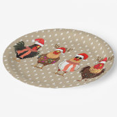 ライトアップ付きクリスマスチキン紙プレート ペーパープレート (アングル)