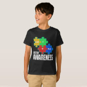 ライトアップ青いパズル感動的自閉症 Tシャツ (正面フル)
