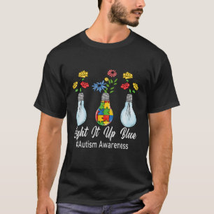 ライトアップ青い自閉症意識ランプパズル混乱 Tシャツ