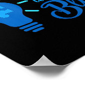 ライトアップ青自閉症意識リボンパズルPi ポスター (角)