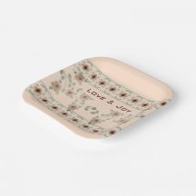 ライトアプリコットとグリーンエレガントデザイナーズスクエア