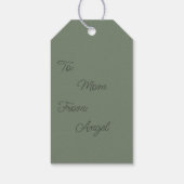 ライトアンドダークグリーン雪片ギフトラベル ギフトタグ (裏面)