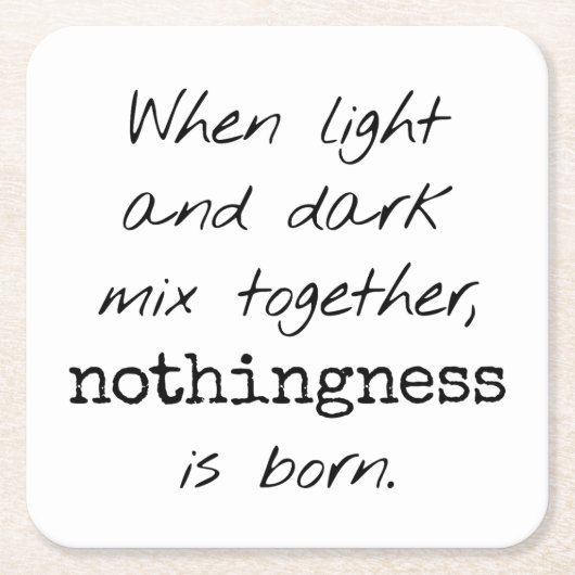 ライトアンドダーク紙コースター スクエアペーパーコースター (正面)