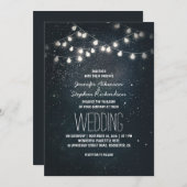 ライトアンドナイトスターズヴィンテージエレガントな結婚式 招待状 (正面/裏面)