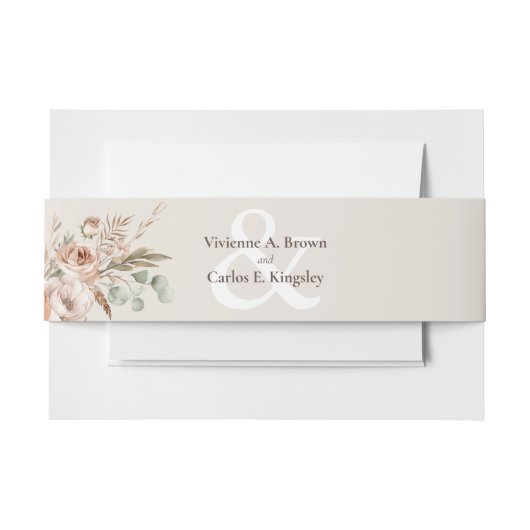 ライトアーストーン素朴フローラボ結婚ホ 招待状ベリーバンド (正面例)