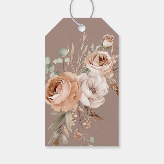 ライトアーストーン素朴フローラ結婚サンキュー ギフトタグ (裏面)