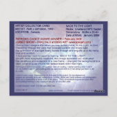 ライトアーティストのコレクターカードに戻る ポストカード (裏面)