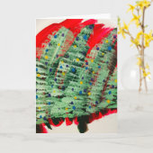 ライトアートカード付きホリデーツリーズ カード (黄色い花)