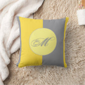 ライトイエローおよびソフトグレーカスタマイズ装飾用クッション クッション (ブランケット)