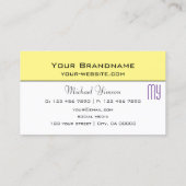 ライトイエローとホワイトモノグラムプロフェッショナル 名刺 (裏面)