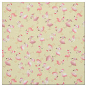 ライトイエローのクリスマスフラミンゴ ファブリック (見本)