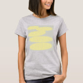 ライトイエローのディスクデザインのグレーTシャツ Tシャツ (正面)