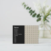 ライトイエローの可愛らしい小さなフクロパターン 名刺 (スタンド正面)