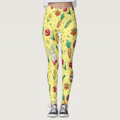 ライトイエローイースターパターンレギンス レギンス (正面)