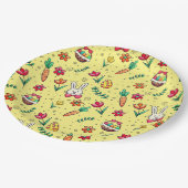 ライトイエローイースターパターン紙プレート ペーパープレート (アングル)