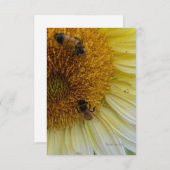 ライトイエローサンフラワー&ミツバチ ノートカード (正面/裏面)