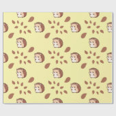ライトイエローシームレスラッピング紙コージーヘッジホッグ ラッピングペーパー (フラット)