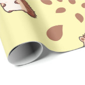 ライトイエローシームレスラッピング紙コージーヘッジホッグ ラッピングペーパー (ロールコーナー)