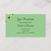 ライトイエローセージ緑とフォトゴールデンストライプ 名刺 (裏面)