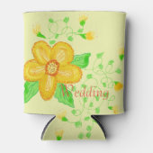 ライトイエローデザイ結婚ザのドリンクホルダー 缶クーラー (正面)