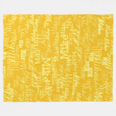 ライトイエローネームスタンプ付きアロバーイエロー フリースブランケット (正面(横))