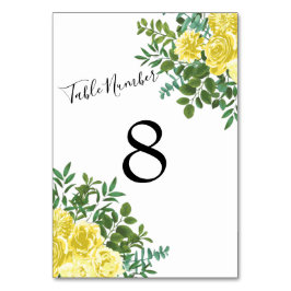 ライトイエローパステルピーニー&バラフローラ結婚ズ テーブルナンバー