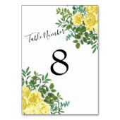 ライトイエローパステルピーニー&バラフローラ結婚ズ テーブルナンバー (正面)
