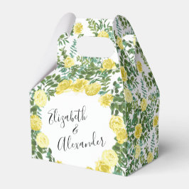 ライトイエローパステルピーニー&バラフローラ結婚ズ フェイバーボックス